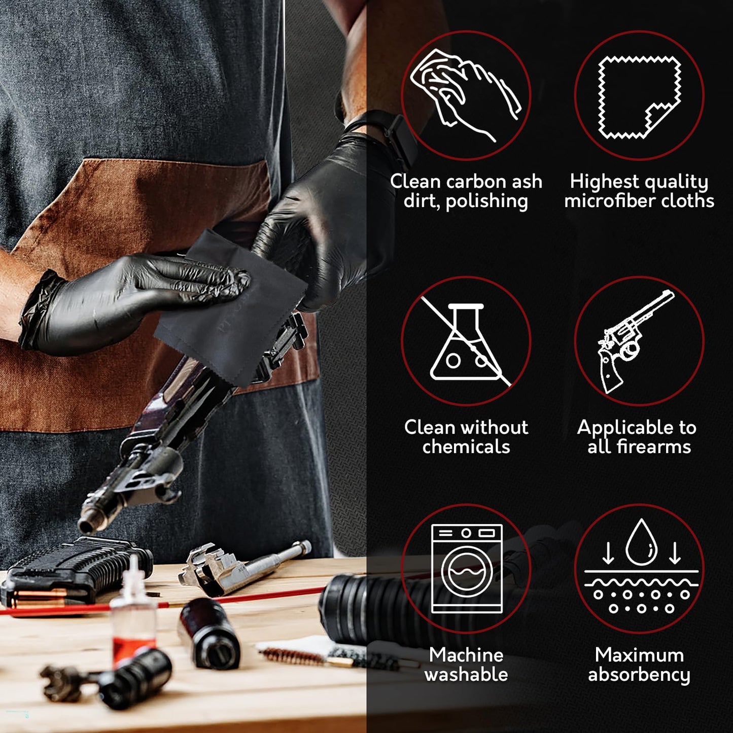 12"x12" Microsuede Gun Cleaning Cloth 3 Pack