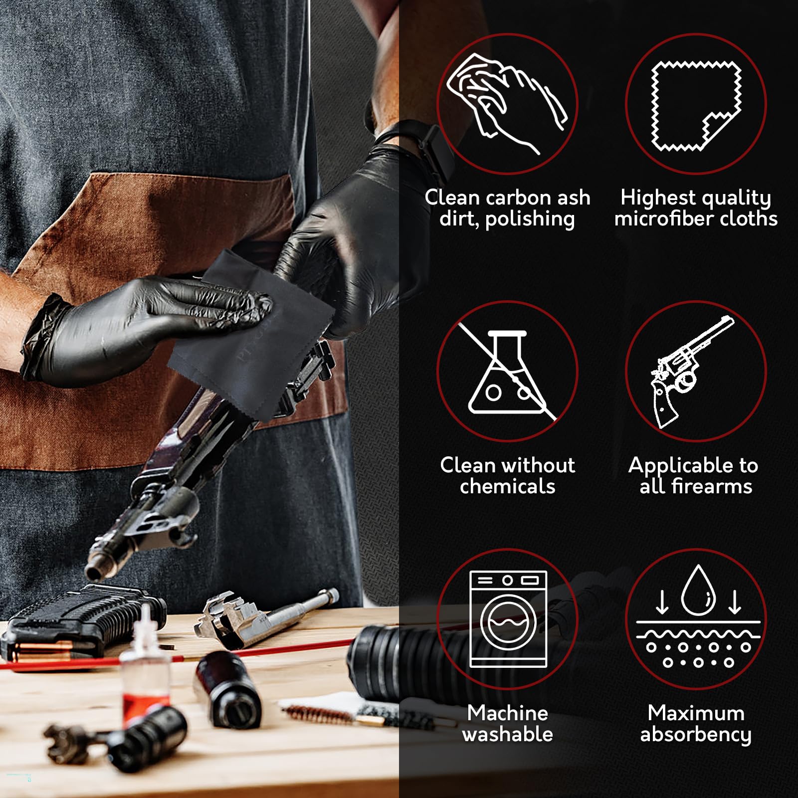 12"x12" Microsuede Gun Cleaning Cloth 3 Pack