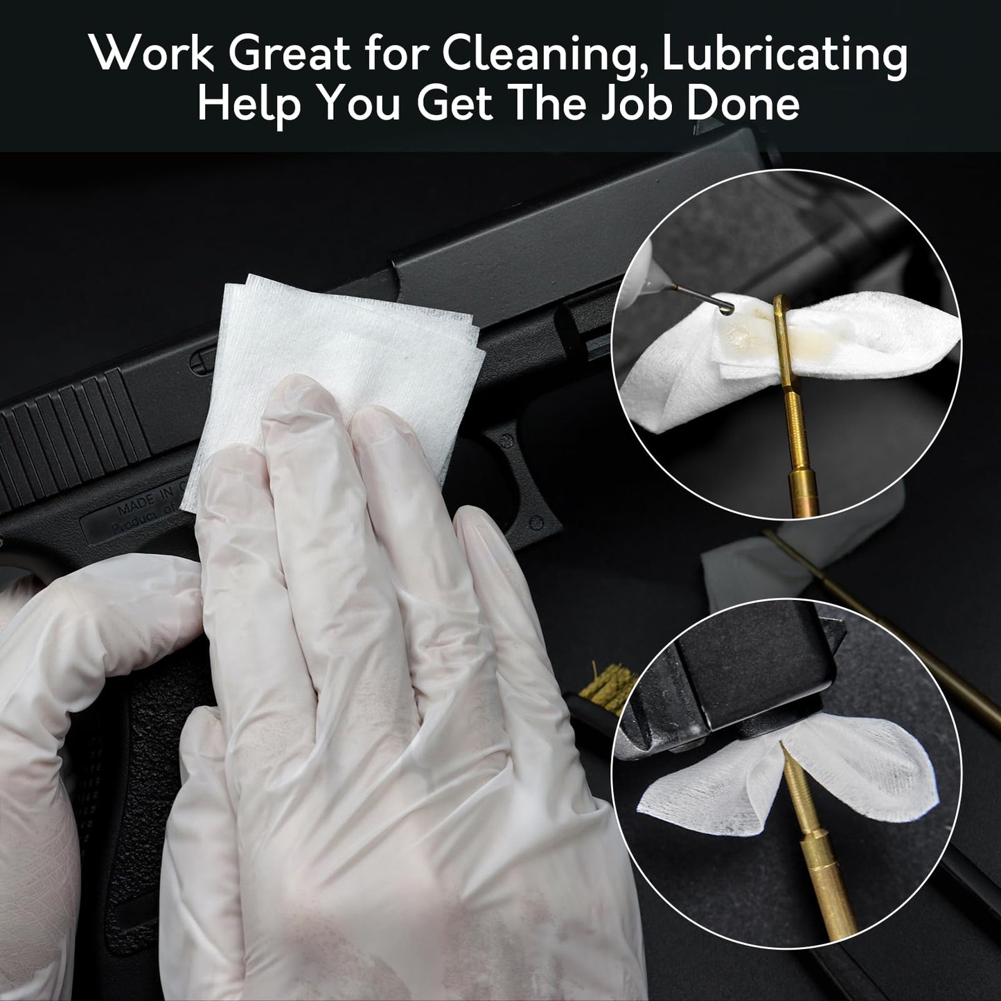 2x2 Inch Lint Free Cleaning Patches and 6 Inch Gun Cotton Swabs Set PINGMIC