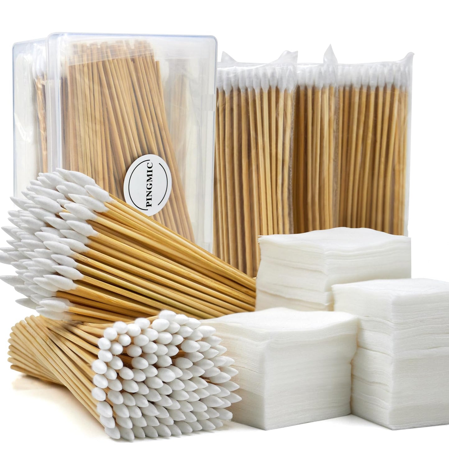 300 PCS Gun Cleaning Patches and Long Cotton Swabs Set PINGMIC