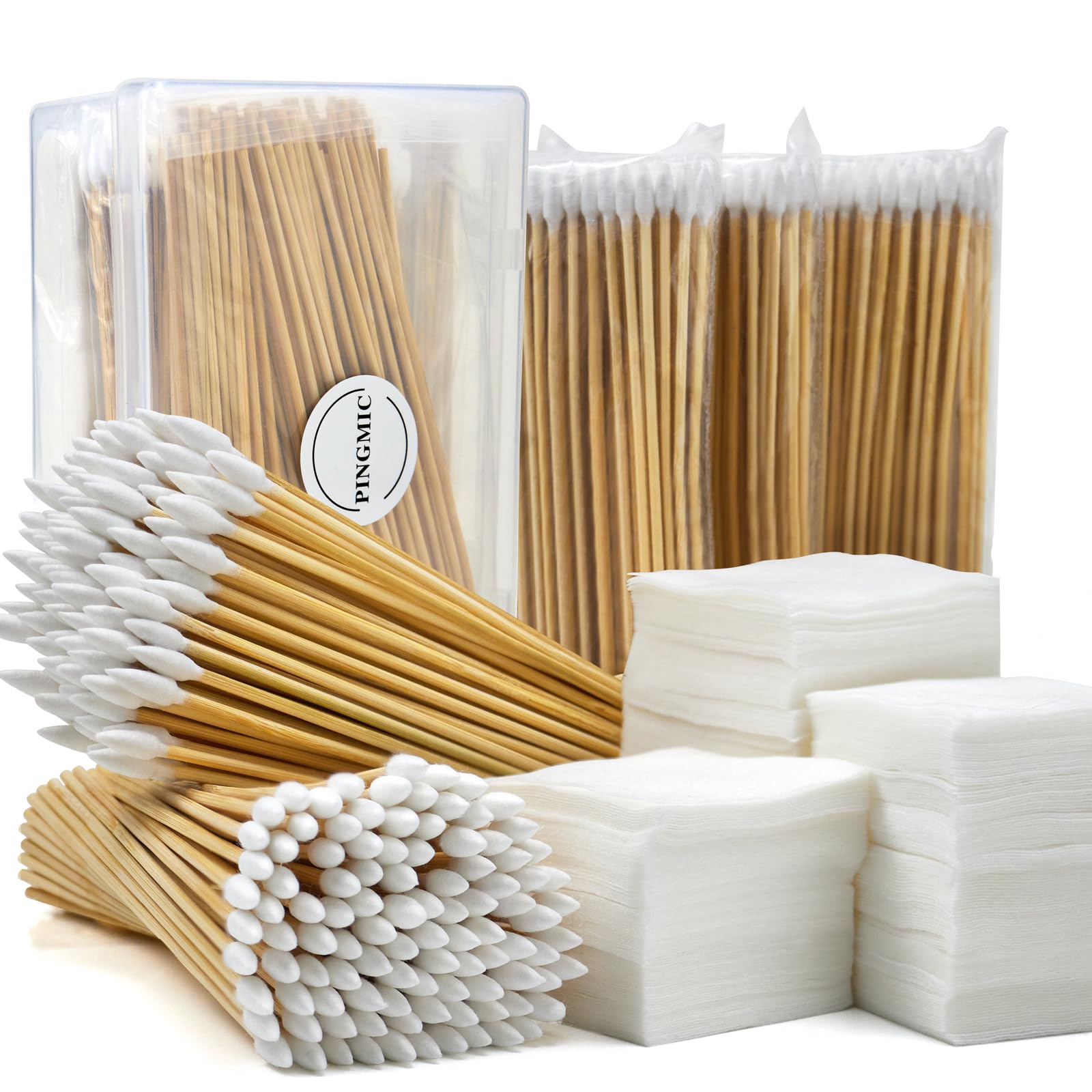 300 PCS Gun Cleaning Patches and Long Cotton Swabs Set PINGMIC
