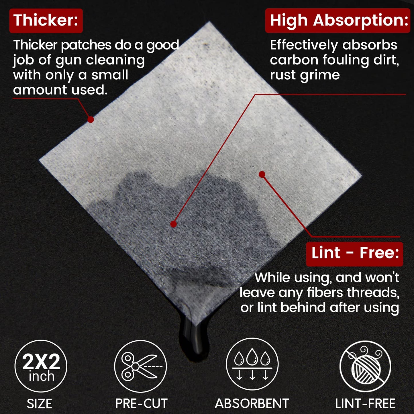 300 PCS Gun Cleaning Patches and Long Cotton Swabs Set PINGMIC