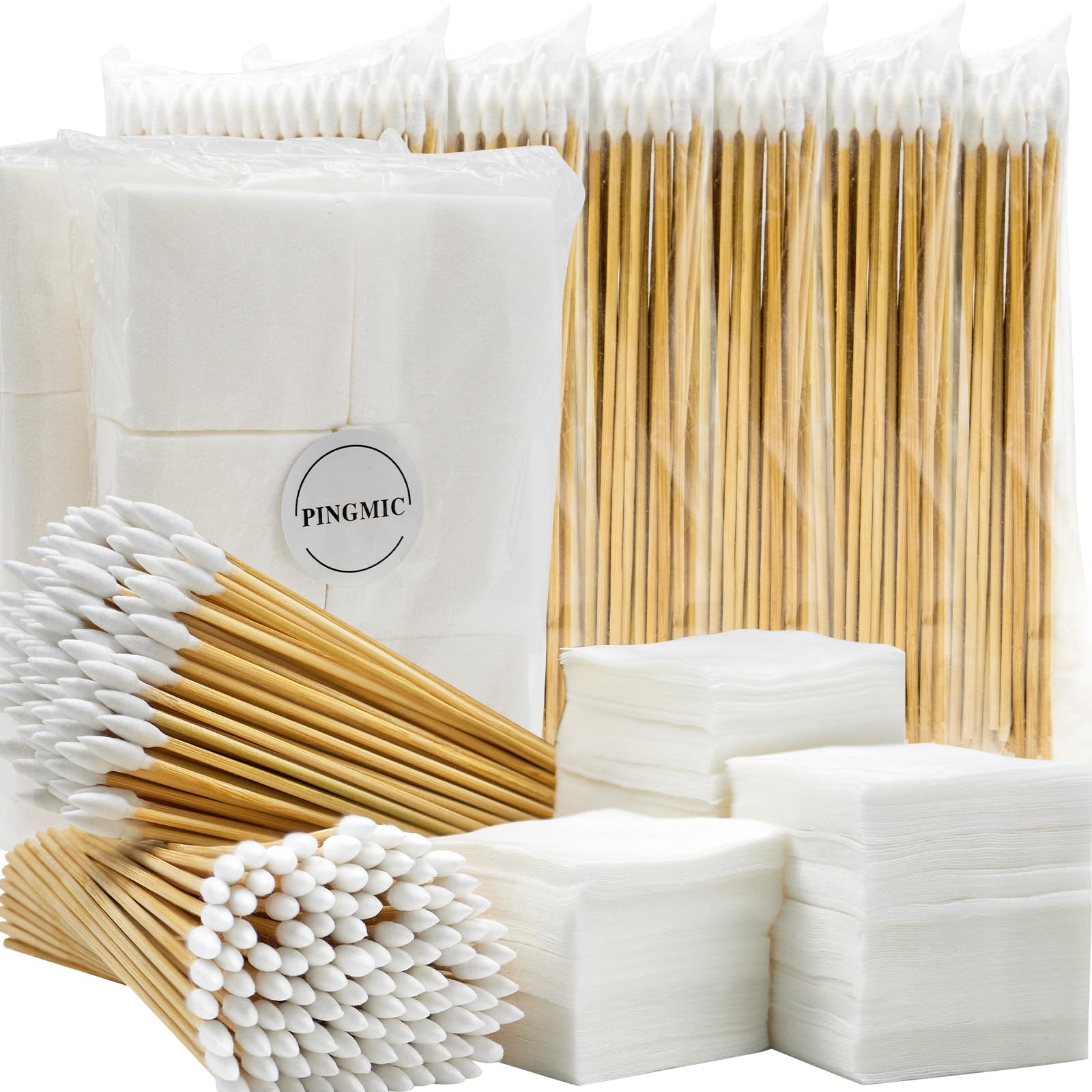 600 PCS Gun Cleaning Patches and Long Cotton Swabs Set PINGMIC