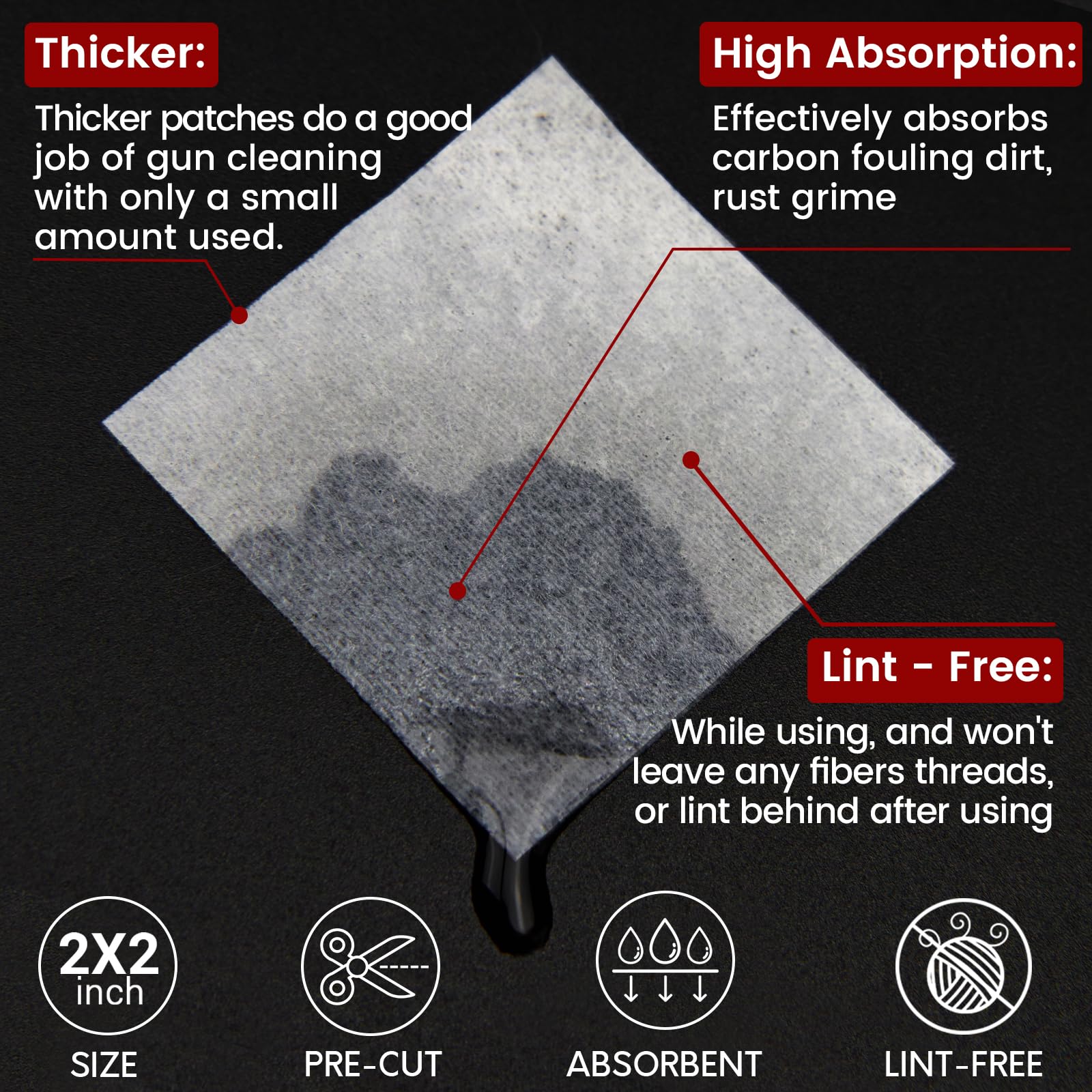 600 PCS Gun Cleaning Patches and Long Cotton Swabs Set PINGMIC