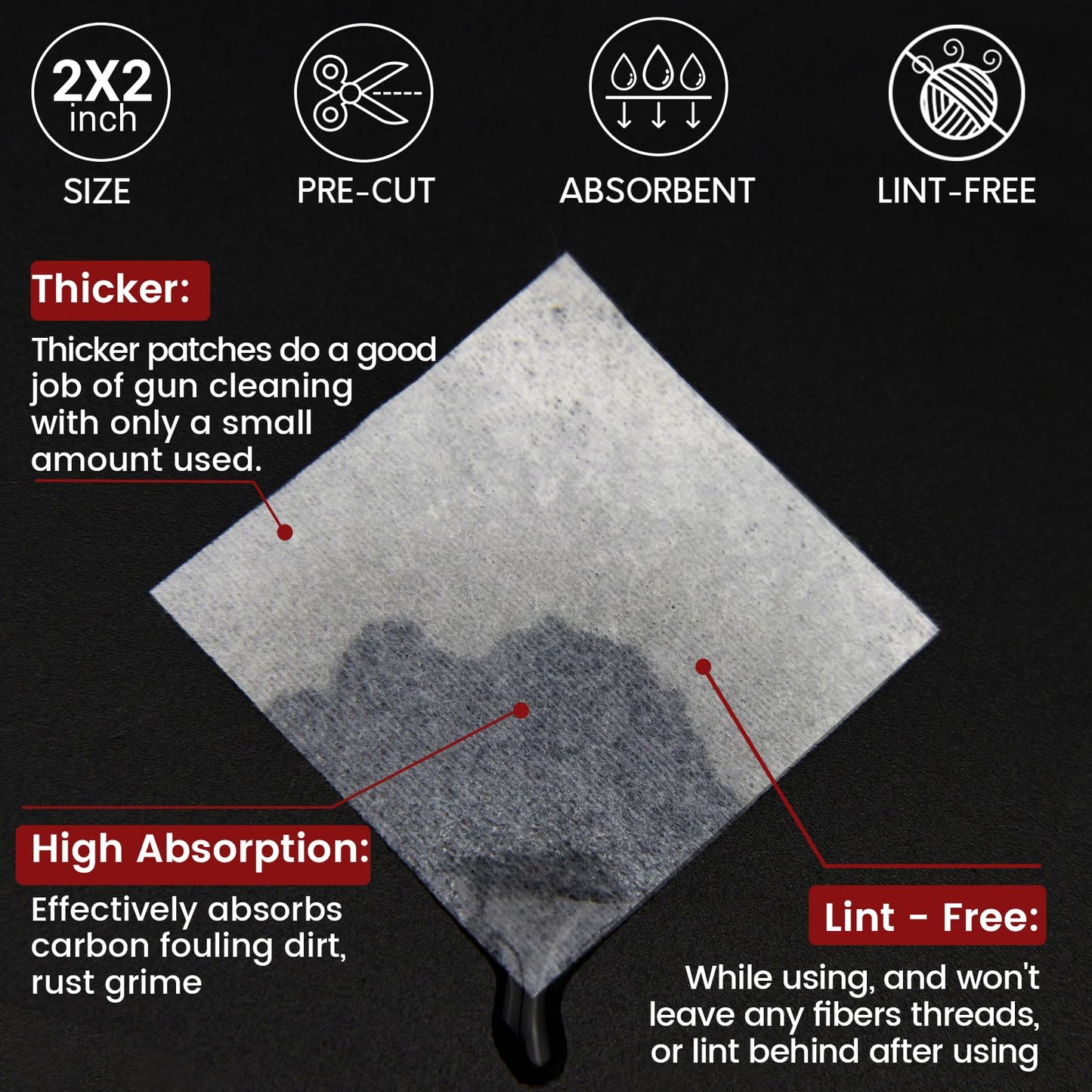 Gun Cleaning Supplies Patches and Long Cotton Swabs Set PINGMIC