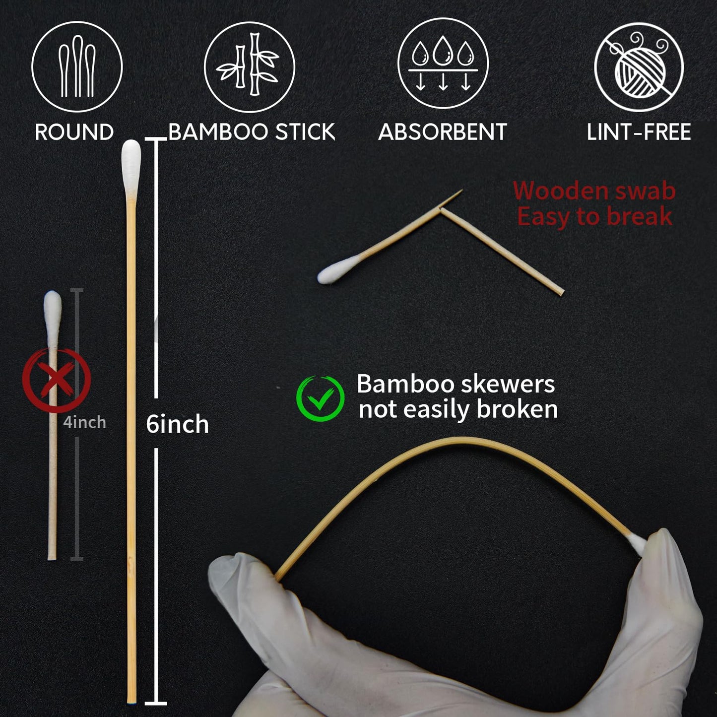 Gun Cleaning Supplies Patches and Long Cotton Swabs Set PINGMIC