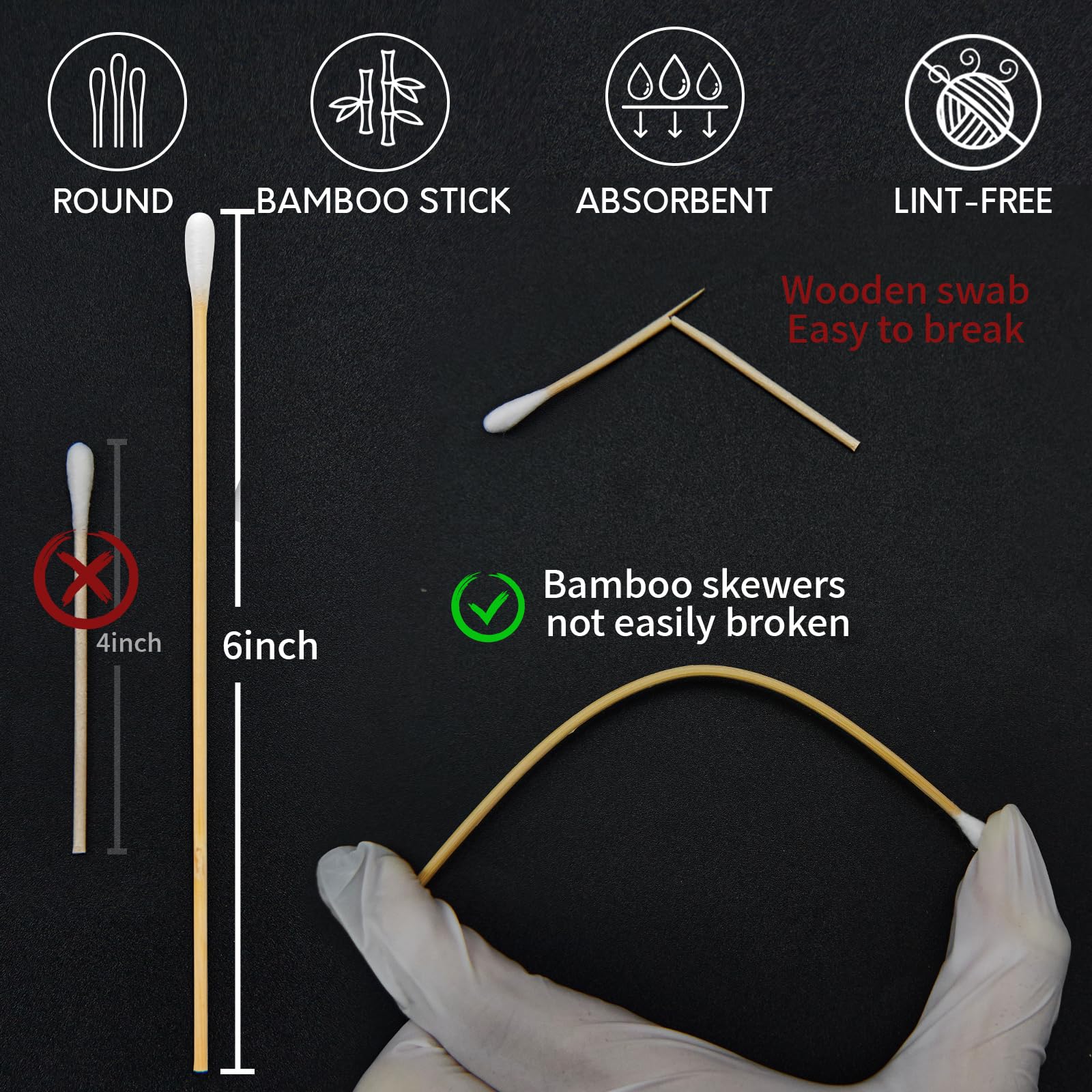 Gun Cleaning Supplies Patches and Long Cotton Swabs Set PINGMIC