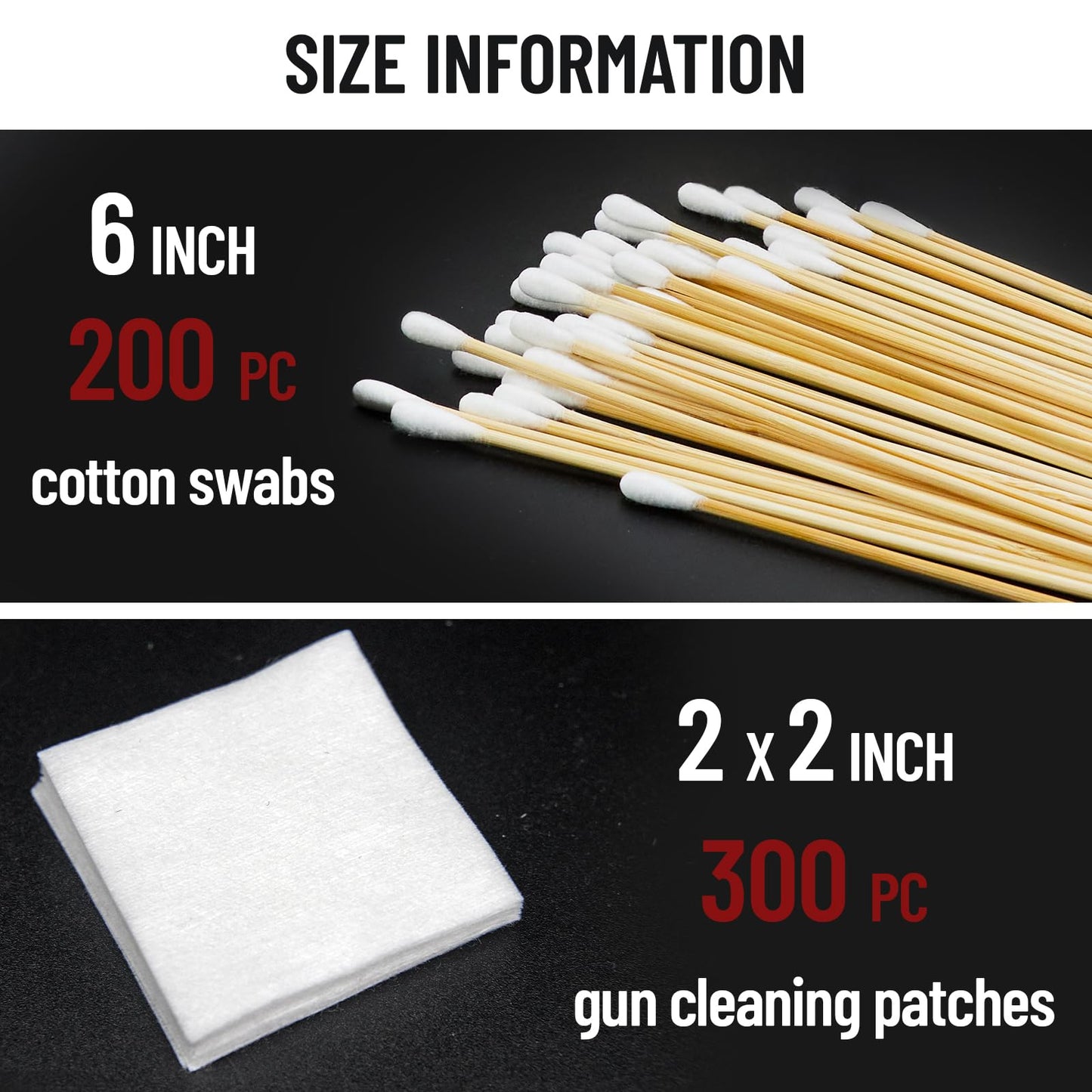 Gun Cleaning Supplies Patches and Long Cotton Swabs Set PINGMIC