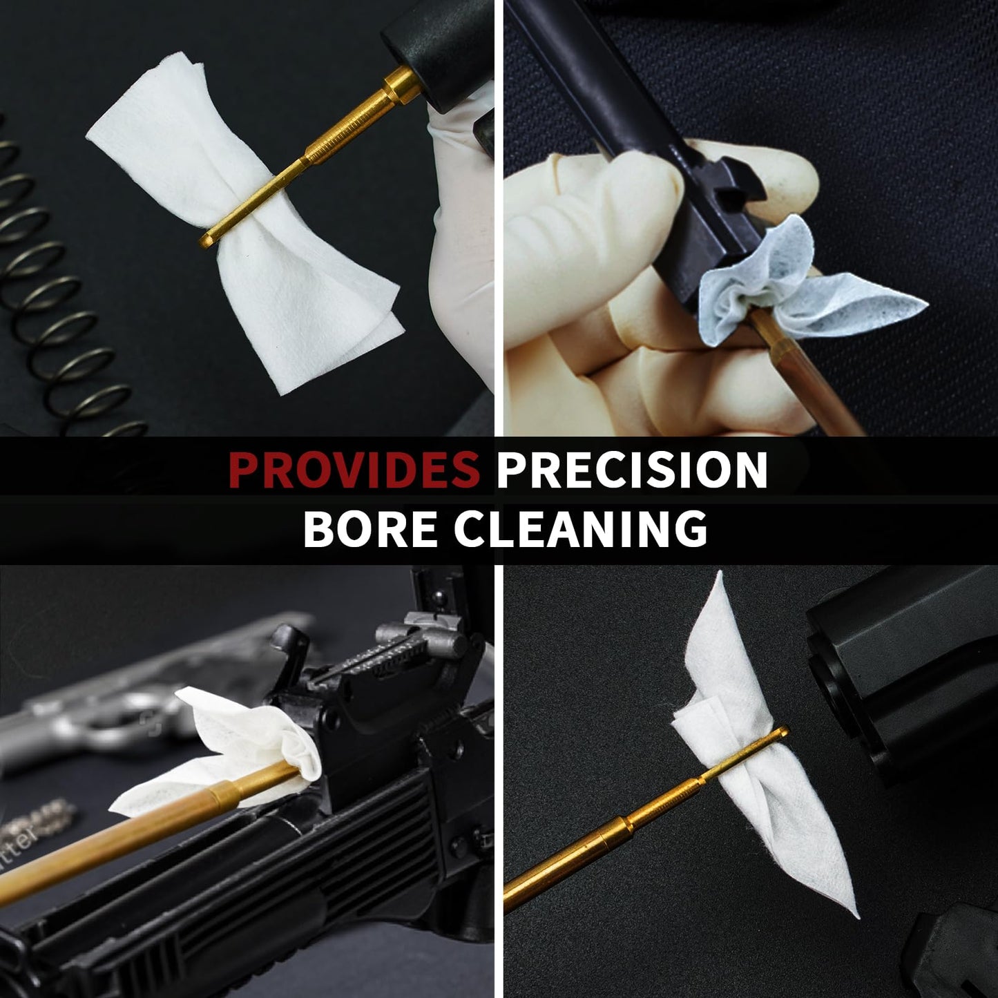 Gun Cleaning Supplies Patches and Long Cotton Swabs Set PINGMIC