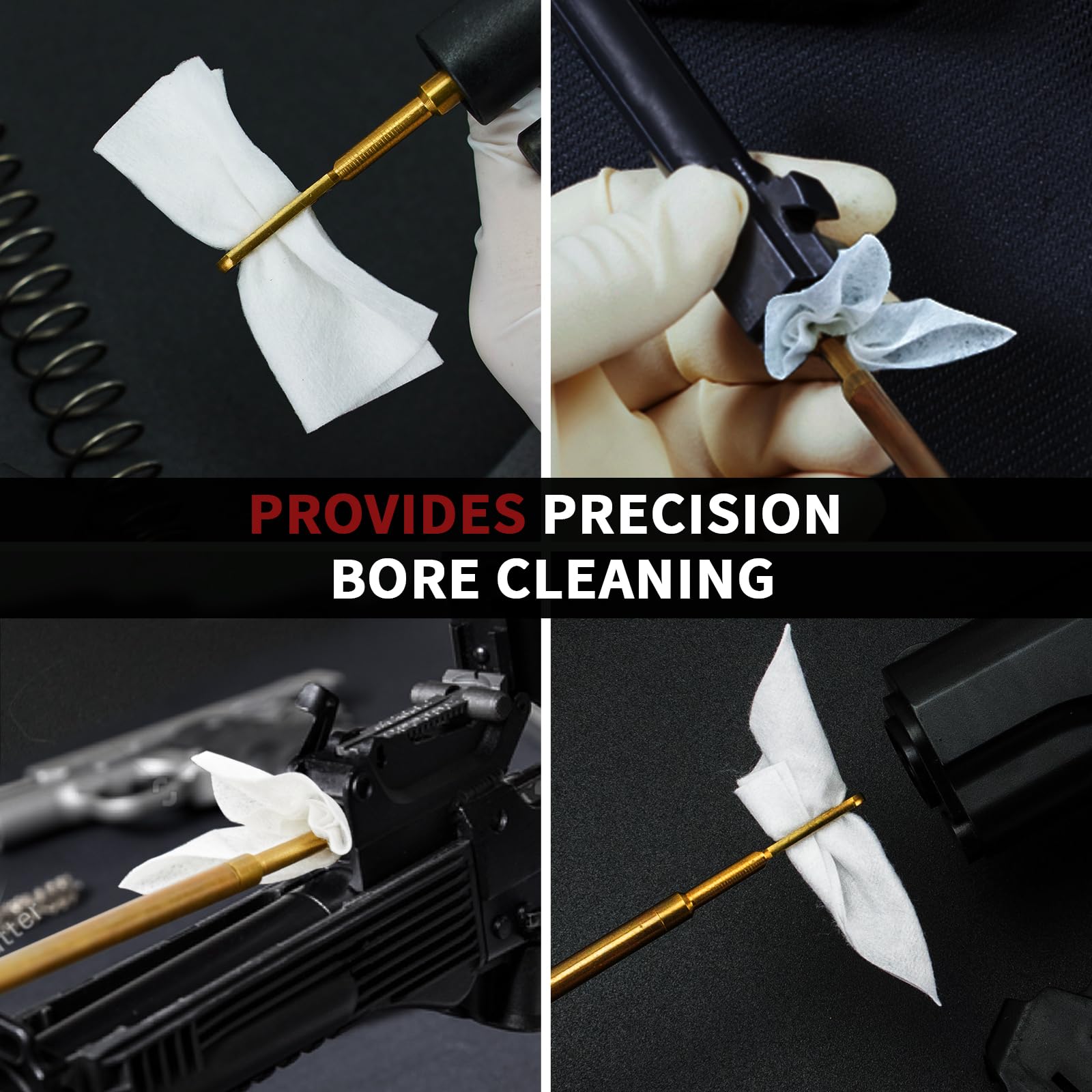 Gun Cleaning Supplies Patches and Long Cotton Swabs Set PINGMIC