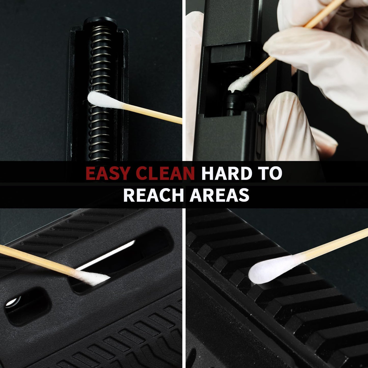 Gun Cleaning Supplies Patches and Long Cotton Swabs Set PINGMIC